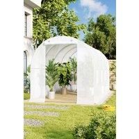 White Outdoor Walk-in Tunnel Greenhouse with Steel Frame