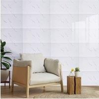 10pcs Peel and Stick White Marble Wall Sticker