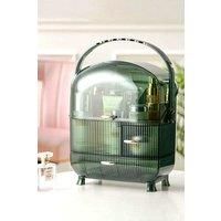 Glass Green Cosmetics Organizer Desktop Storage Box