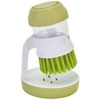 LivingandHome Living and Home Green Dish Brush With Soap Dispenser For Dishes Pot Pan Kitchen Sink Scrubbing