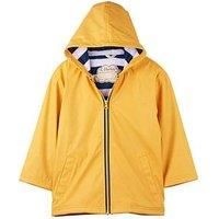 Hatley Boys/' Zip Up Splash Rain Jacket, Yellow & Navy, 5 Years