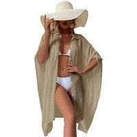 Women'S Kimono Style Beach Swimwear Cover Up In 8 Colours - Black