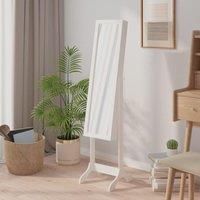 Free-Standing Mirror White 34x37x146 cm