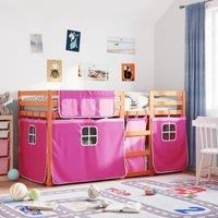 Bunk Bed without Mattress Pink 75x190 cm Small Single Solid Wood Pine