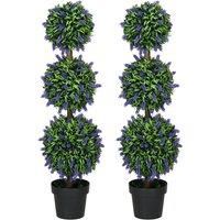 Set Of 2 Artificial Lavender Plants With Pot - 70Cm Or 110Cm