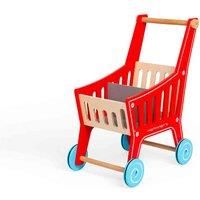 Bigjigs Toys Wooden Supermarket Shopping Trolley Pretend Role Play Cart Shop