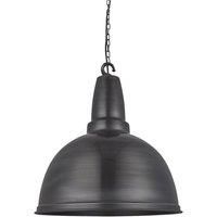 Industville - Retro Large Pendant - 17 Inch - Ceiling Light - Light Shade - Blac