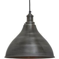 Brooklyn Cone Pendant, 12 Inch, Pewter, Pewter Holder