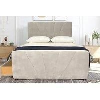 Light Grey Crushed Velvet Divan Bed And Mattress With Storage Options!