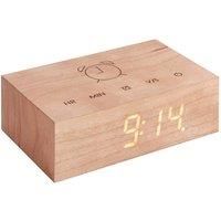 Gingko Design G003C15 Alarm Clock, Wood, Cherry, One size