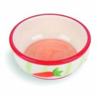 Happy Pet Carrot Feeding Bowl Ceramic Rabbit Guinea Pig Hamster Pet Feeding Dish