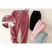 Women'S Fleece Sweatpants With Pockets - 7 Colour Options - Black