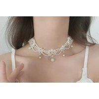 Vintage Beaded Pearl Choker - Silver