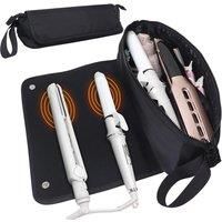 2-In-1 Travel Case With Heat Resistant Mat For Hair Tools - Black Or Pink