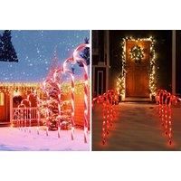 Set Of 5 Or 10 Candy Cane Walkway Lights