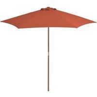 Outdoor Parasol with Wooden Pole 270 cm Terracotta