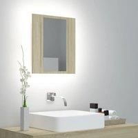 LED Bathroom Mirror Cabinet Sonoma Oak 40x12x45 cm