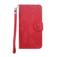 Annuo Card Holder Phone Case for iphone XR(6.1") Flip Case with Folding Function Kickstand Butterfly Tree Magnetic Wallet Case for iphone XR(6.1") Leather Case Shockproof Slim Red