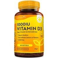 Vitamin D 1000 IU (25£g) – 365 VIT D Softgel Capsules Full Year Supply – for Maintenance of Healthy Immune System, Muscles, Bones & Teeth – Vitamin D3 Cholecalciferol – Made in The UK by Nutravita