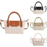 Women'S Longchamp Inspired Mini Daisy Summer Tote Bag - 4 Colours - Brown