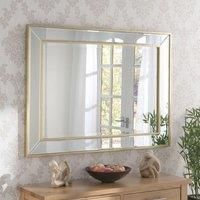 Yearn Mirrors Yearn Framed Soft Brass Bevelled Wall Mirror 70 x 95Cms