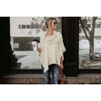 Women'S Asymmetric Wrap Shawl Top - 4 Colours - Black