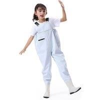 2 In 1 Kids Waterproof Dungarees With Welly Boots!