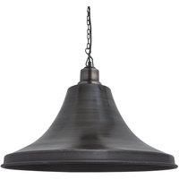 Brooklyn Giant Bell Pendant, 20 Inch, Pewter, Pewter Chain Holder