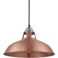 Old Factory Slotted Pendant, 15 Inch, Copper, Light Pewter Holder