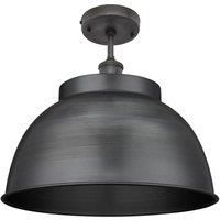 Brooklyn Dome Flush Mount, 17 Inch, Pewter, Pewter Holder