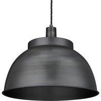 Sleek Dome Pendant, 17 Inch, Pewter, Pewter Holder