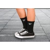 Novelty Slogan Tube Socks - 3 Pairs! - Black