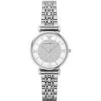 emporio armani Woman’s Black silver & Crystal quartz analog date watch