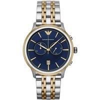 EMPORIO ARMANI AR6088 TAZIO STAINLESS STEEL BLUE DIAL MENS WATCH