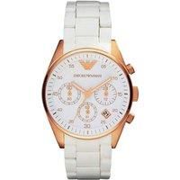 Emporio Armani Women'S Ceramica Ar1486 Watch With White Dial