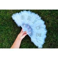 'Bride To Be' White Feather Diamante Folding Hand Fan!