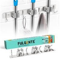 FULGENTE Broom Mop Holder Wall Mount Stainless Steel Tool Hanger 3 4