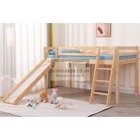 3Ft Wooden Kids' Bunk Bed With Slide In 2 Options