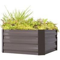 LivingandHome Living and Home Galvanized Steel Square Raised Garden Bed Planter Box