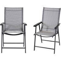 Livingandhome Set of 2 Garden Folding Chair - Black