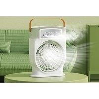 Usb Powered Led 3-In-1 Mini Portable Fan - Wired Or Wireless - White