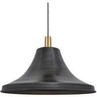 Sleek Giant Bell Pendant, 20 Inch, Pewter, Brass Holder