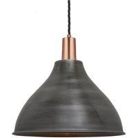 Sleek Cone Pendant, 12 Inch, Pewter, Copper Holder