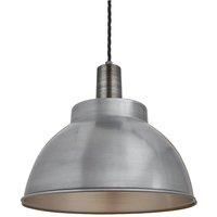 Sleek Dome Pendant, 13 Inch, Light Pewter, Pewter Holder