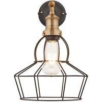 Brooklyn Wire Cage Wall Light , 8 Inch, Pewter, Rose, Brass Holder