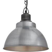 Brooklyn Dome Pendant, 13 Inch, Light Pewter, Pewter Chain Holder