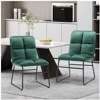 2Pcs Tufted Velvet Foldable Dinning Chairs