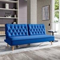 Upholstered Convertible Sofa Bed with Wood Leg