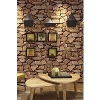 9.5M x 53Cm Rustic Stone Brick Textured Wallpaper