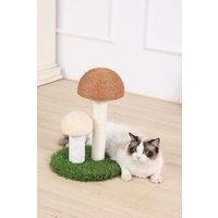 Cat Scratching Post Natural Flax Mushroom Shape for Kittens